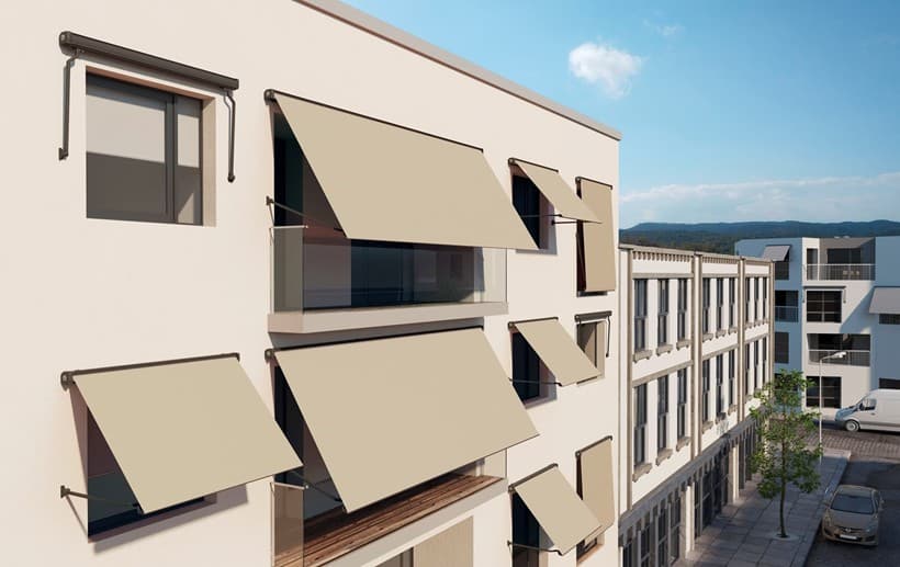 Variedad de toldos para fachadas en Galicia